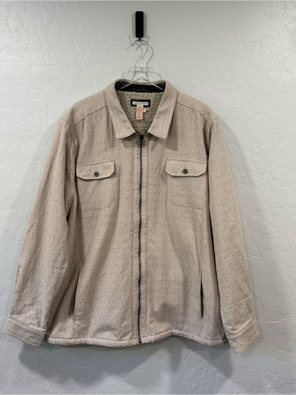 Carbon2Cobalt Men's Cotton Sherpa Lined Flannel Shirt Jacket Size XXL